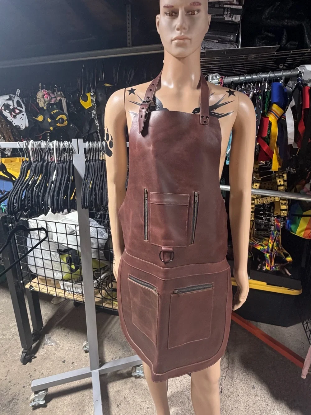 Premium Brown Leather Barber Apron for Men